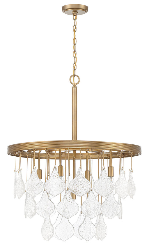 Vesi Five Light Pendant in Satin Brass
