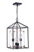 Aaron Four Light Foyer Pendant in Flat Black/Satin Brass