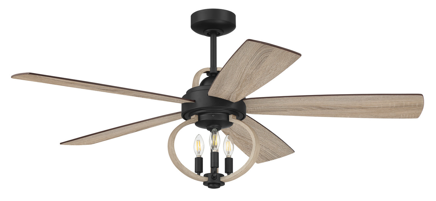 Reese 52" Ceiling Fan in Flat Black