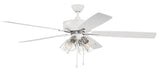 Super Pro fan 60" Ceiling Fan in White / Polished Nickel