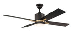 Teana 52" Ceiling Fan in Flat Black/Satin Brass