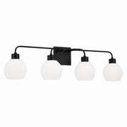 Tanner Four Light Vanity in Matte Black