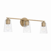 Portman Three Light Vanity in Aged Brass