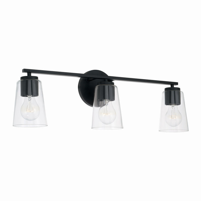 Portman Three Light Vanity in Matte Black