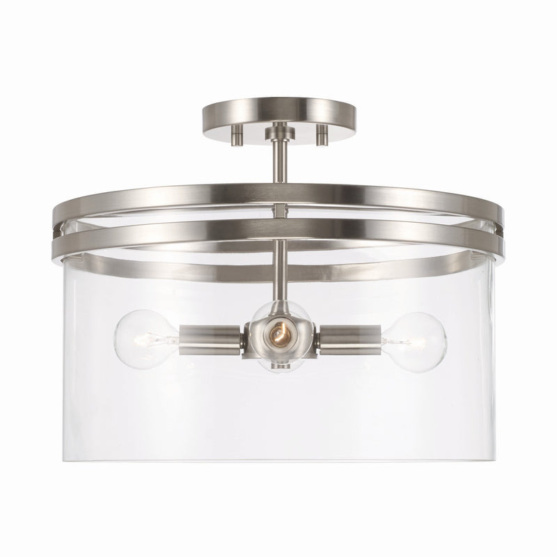 Fuller Four Light Semi-Flush Mount in Brushed Nickel