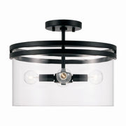 Fuller Four Light Semi-Flush Mount in Matte Black