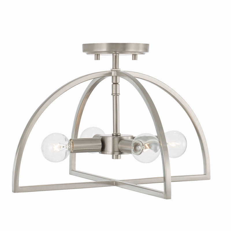 Lawson Four Light Semi-Flush Mount in Brushed Nickel