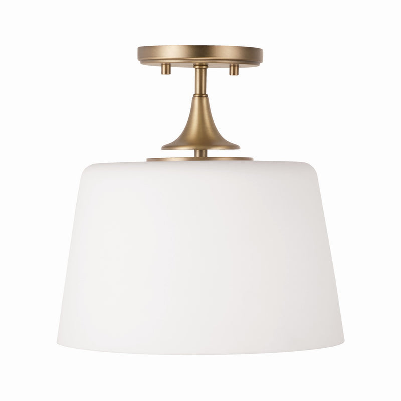 Presley One Light Semi-Flush Mount in Aged Brass