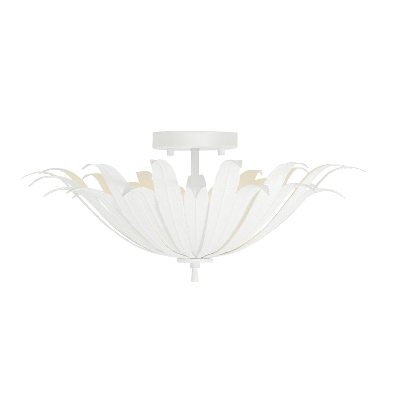 Eden Three Light Semi-Flush Mount in Textured White