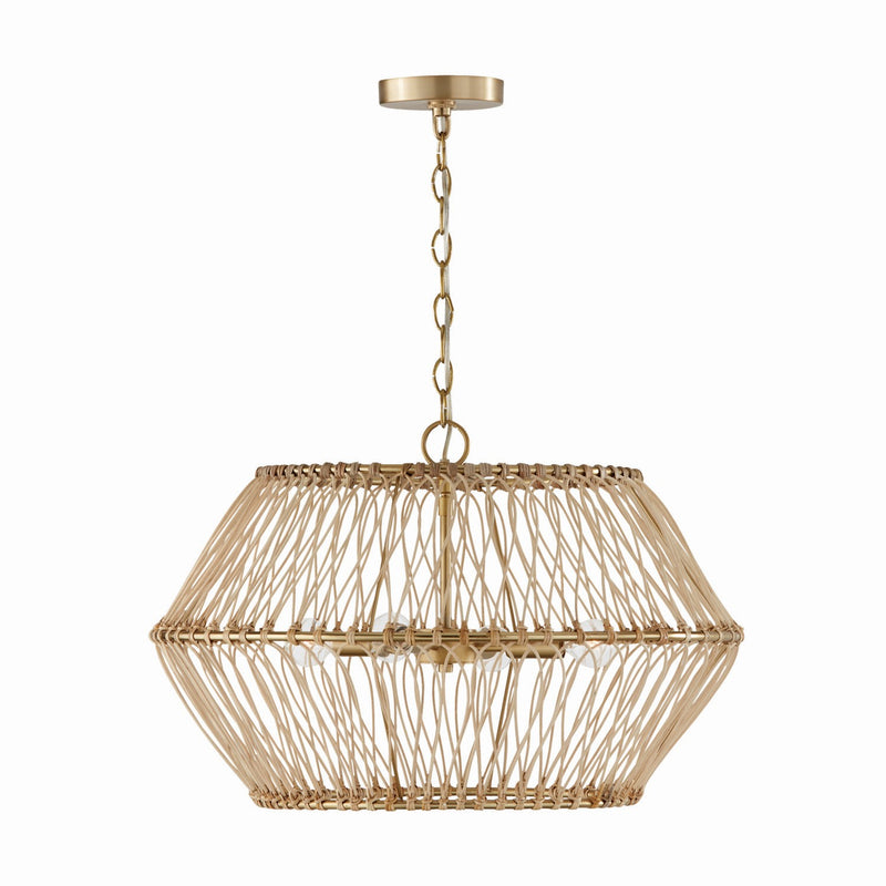 Wren Four Light Pendant in Matte Brass