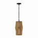 Archer One Light Pendant in Light Wood and Matte Black