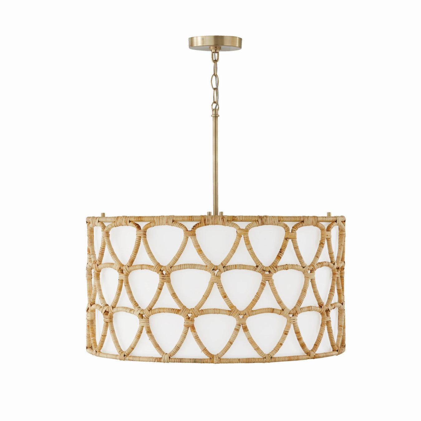Tulum Four Light Pendant in Matte Brass