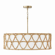 Tulum Four Light Pendant in Matte Brass
