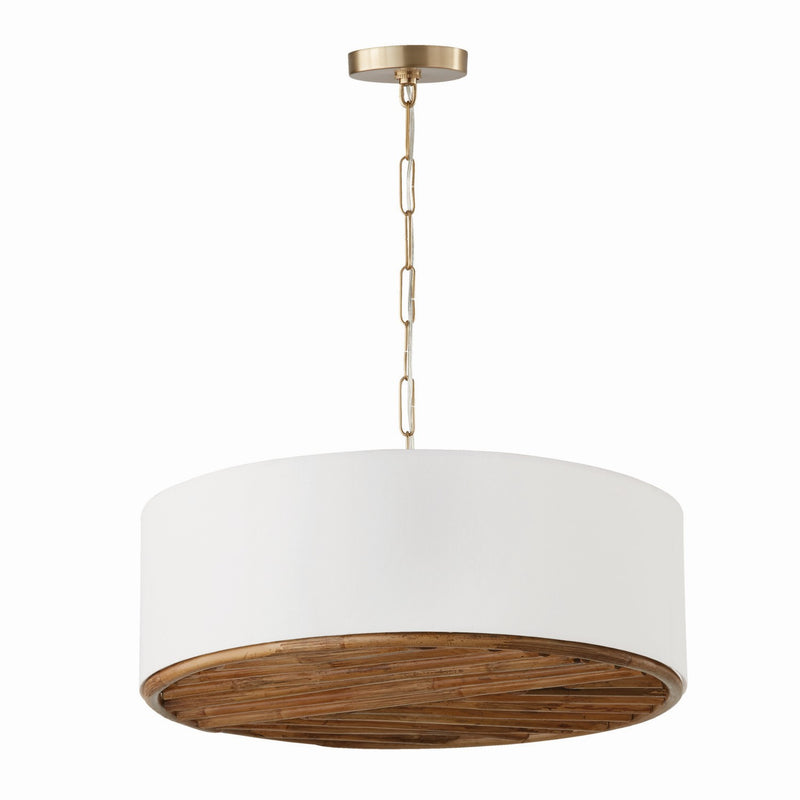 Soleil Four Light Pendant in Matte Brass