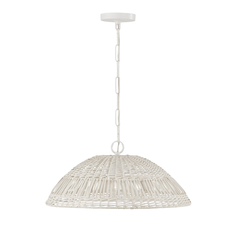 Naomi One Light Pendant in Chalk White