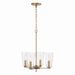 Portman Four Light Pendant in Aged Brass