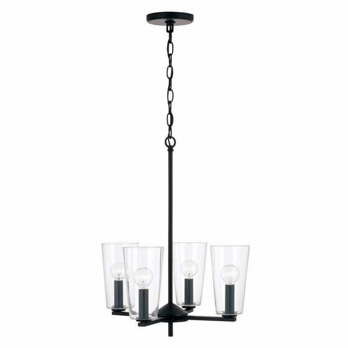 Portman Four Light Pendant in Matte Black