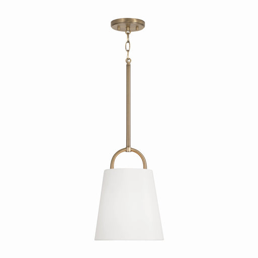 Brody One Light Pendant in Aged Brass