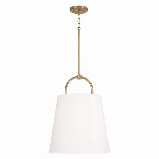 Brody One Light Pendant in Aged Brass