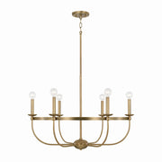 Rylann Six Light Chandelier in Aged Brass