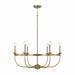 Rylann Six Light Chandelier in Aged Brass
