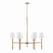 Tulum Six Light Chandelier in Matte Brass