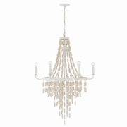 Carissa Six Light Chandelier in Organic White