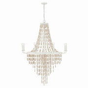 Carissa Eight Light Chandelier in Organic White