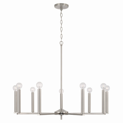 Portman Nine Light Chandelier in Brushed Nickel