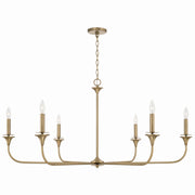 Presley Six Light Chandelier in Aged Brass