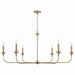 Presley Six Light Chandelier in Aged Brass