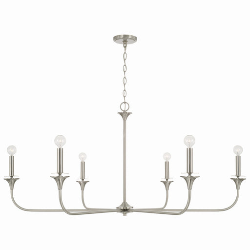 Presley Six Light Chandelier in Brushed Nickel
