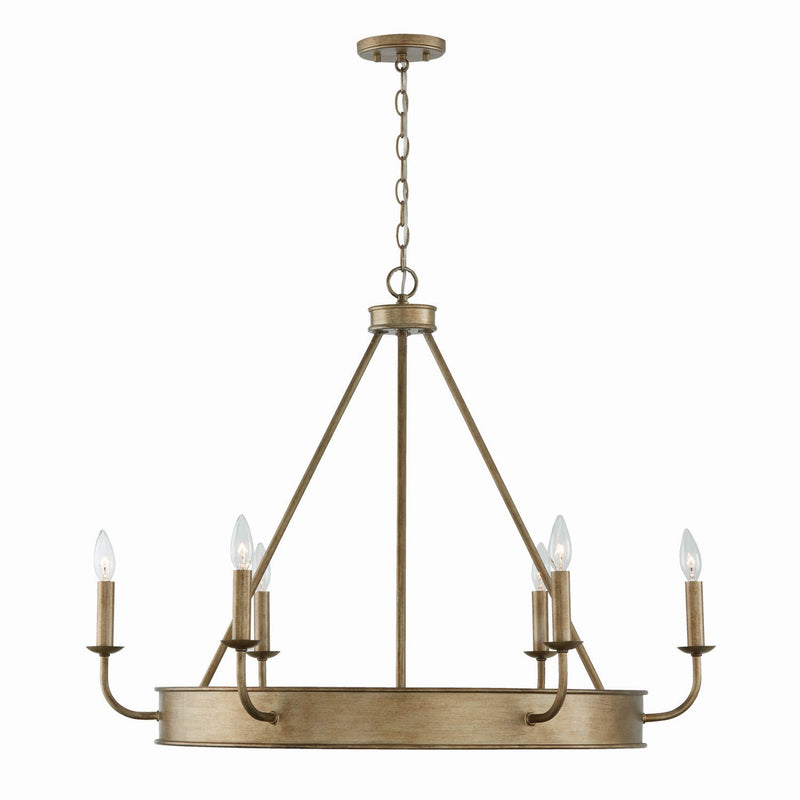 Nole Six Light Chandelier in Mystic Luster