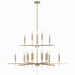 Elora 20 Light Chandelier in Matte Brass