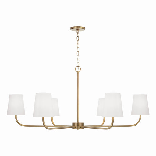 Brody Six Light Chandelier in Aged Brass