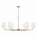 Brody Six Light Chandelier in Aged Brass