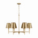 Whitney Six Light Chandelier in Aged Brass