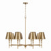 Whitney Eight Light Chandelier in Aged Brass