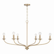 Dolan Six Light Chandelier in Matte Brass