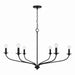 Dolan Six Light Chandelier in Matte Black