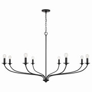 Dolan Eight Light Chandelier in Matte Black