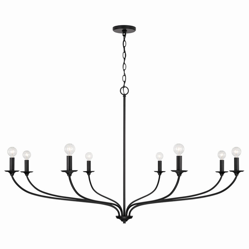 Dolan Eight Light Chandelier in Matte Black