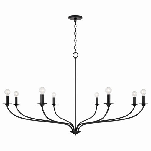 Dolan Eight Light Chandelier in Matte Black