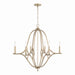 Claire Six Light Chandelier in Brushed Champagne