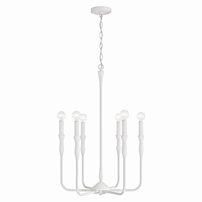 Paloma Six Light Chandelier in Textured White