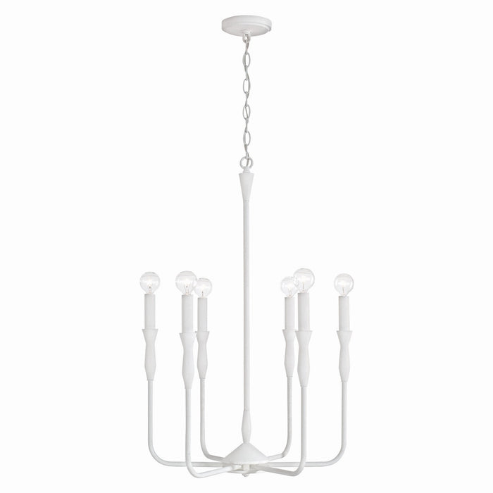 Paloma Six Light Chandelier in Textured White