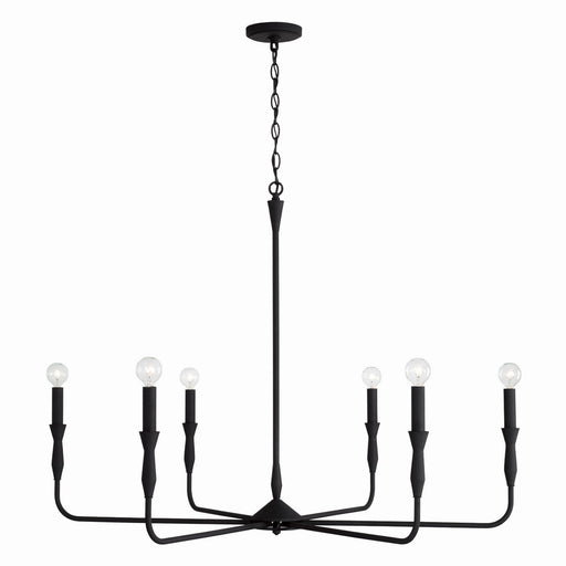Paloma Six Light Chandelier in Textured Black