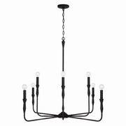 Paloma Eight Light Chandelier in Textured Black