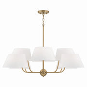 Welsley Eight Light Chandelier in Aged Brass