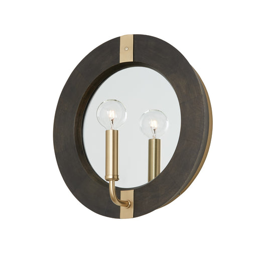 Finn One Light Wall Sconce in Black Stain and Matte Brass